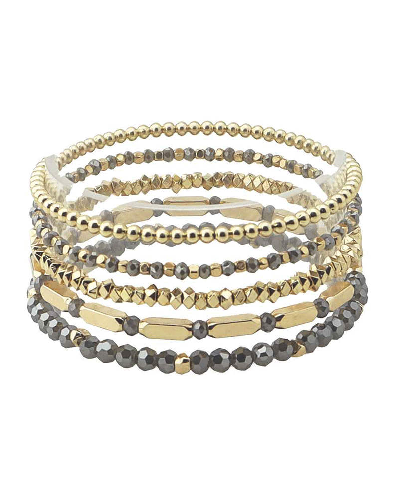 Mixed CCB & Stone Beads Bracelet