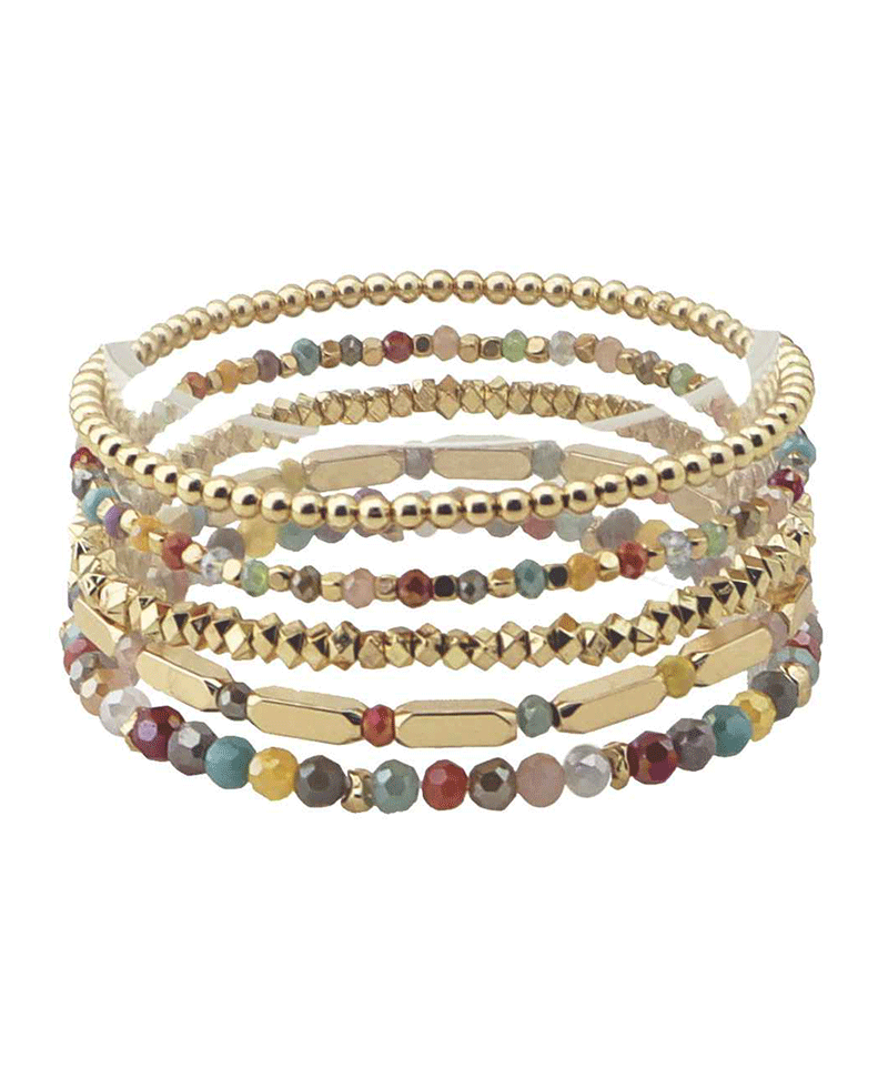 Mixed CCB & Stone Beads Bracelet
