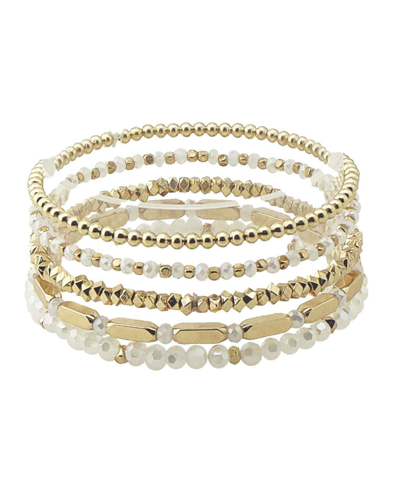 Mixed CCB & Stone Beads Bracelet