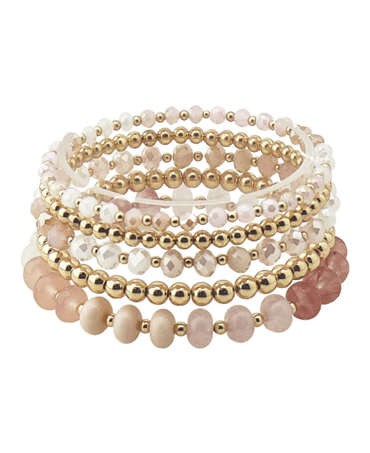 Multi Row Mixed Bead Stretch Bracelet