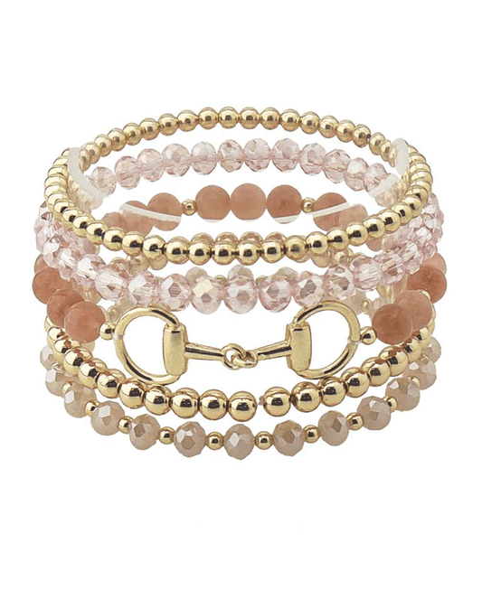 Horsebit Beaded Stackable Bracelet