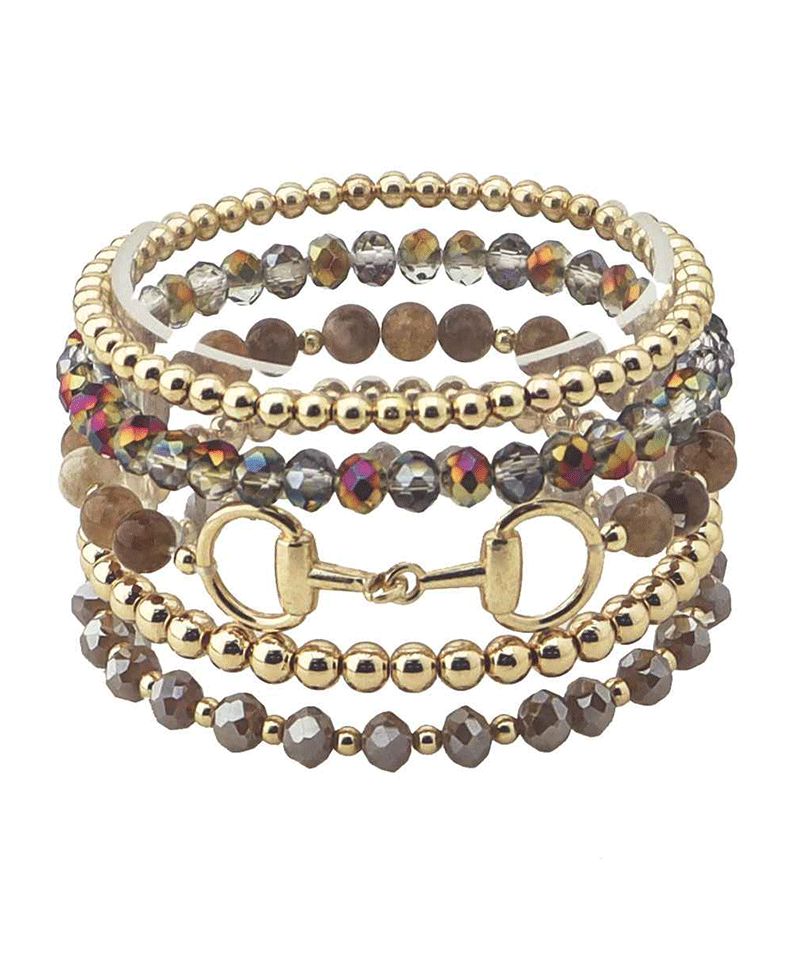 Horsebit Beaded Stackable Bracelet