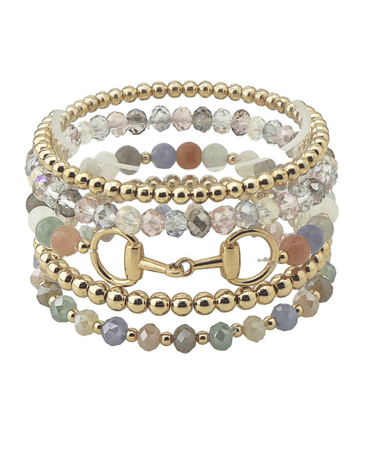 Horsebit Beaded Stackable Bracelet