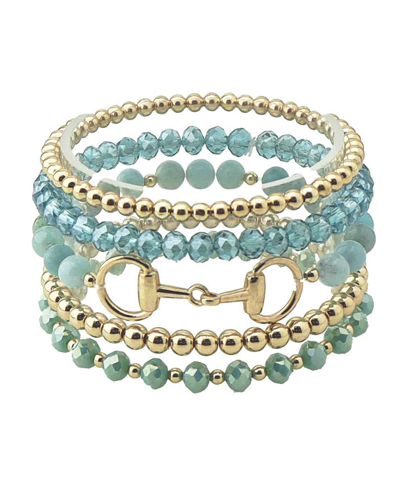 Horsebit Beaded Stackable Bracelet