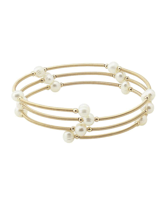 Pearl Coiled Wrap Bracelet