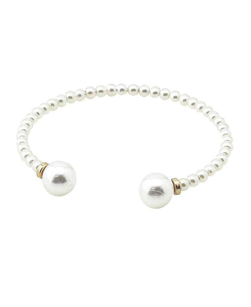 Pearl Endpoints Beaded Cuff Bracelet