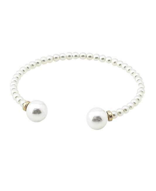 Pearl Endpoints Beaded Cuff Bracelet