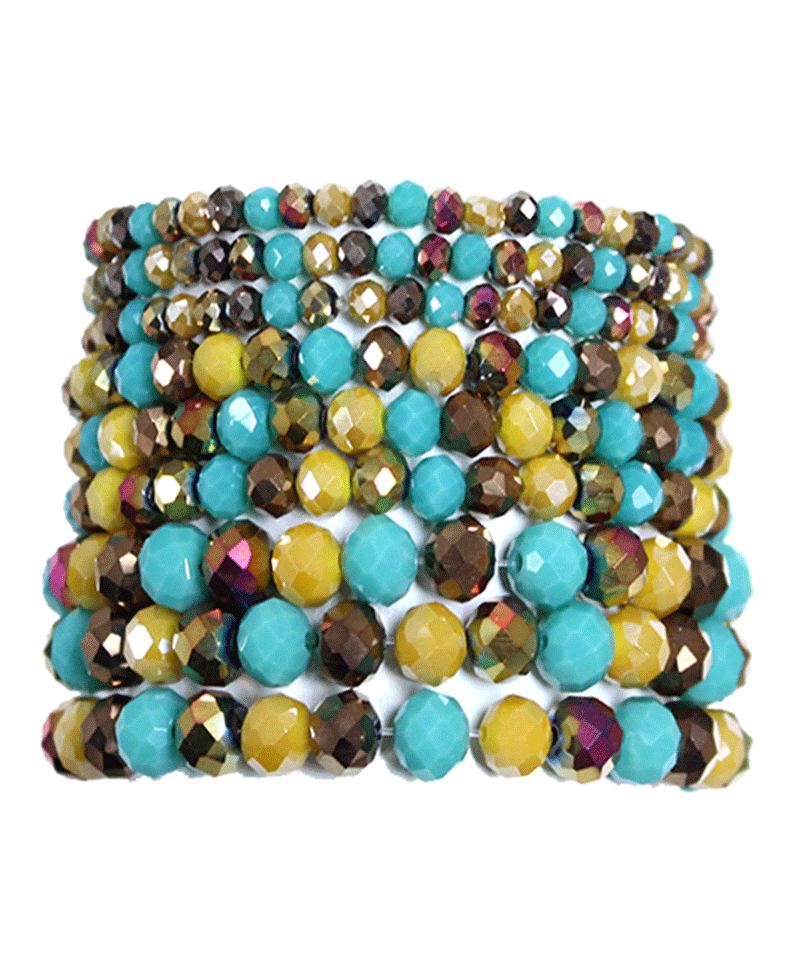 Multi Glass Bead Stackable Bracelet
