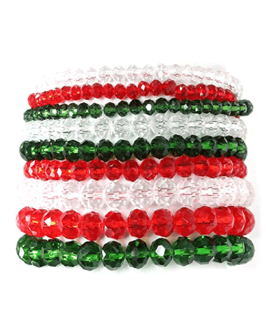 Multi Color Glass Bead Stackable Bracelet