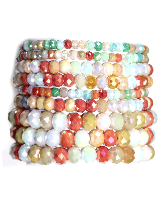 Multi Color Glass Bead Stackable Bracelet