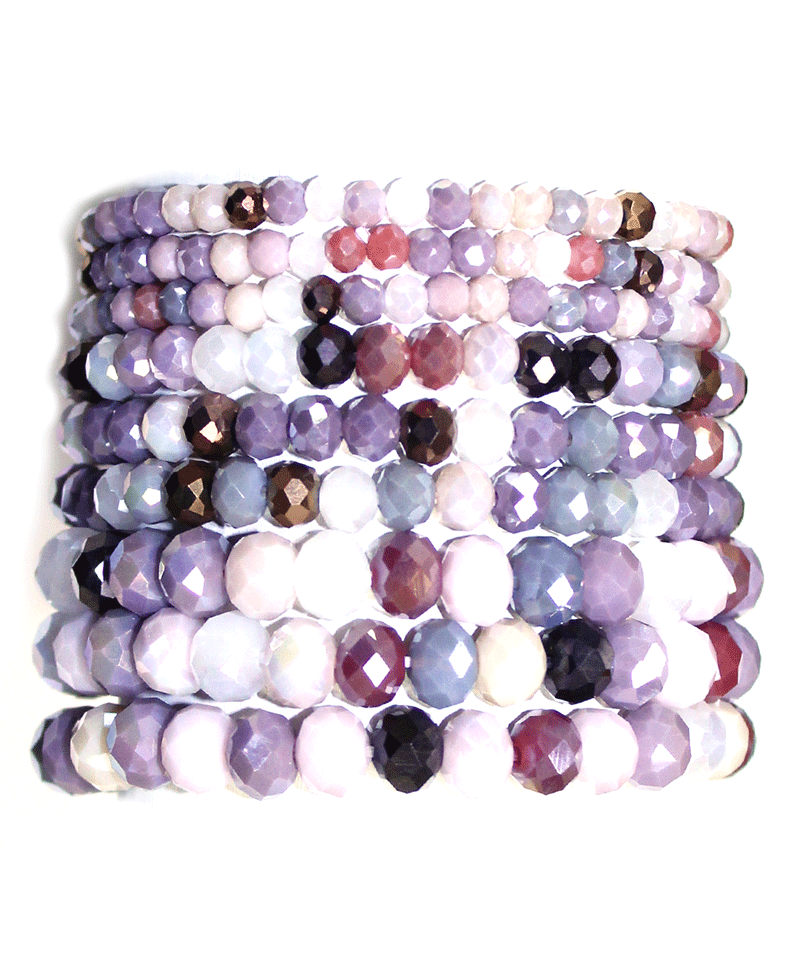 Multi Color Glass Bead Stackable Bracelet