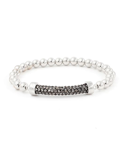 Black Paved Bar Stretch Bracelet
