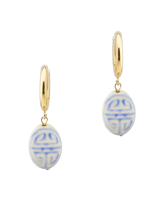 Ceramic Bead Huggie Earring