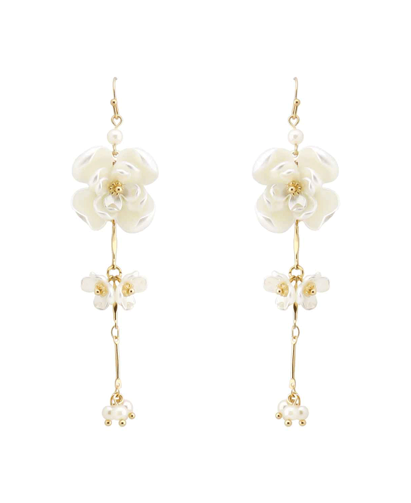 Pearl Flower Drop Earring