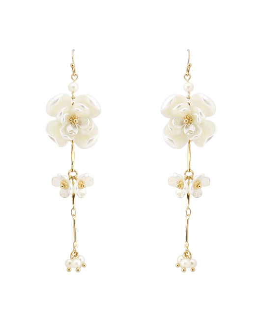 Pearl Flower Drop Earring