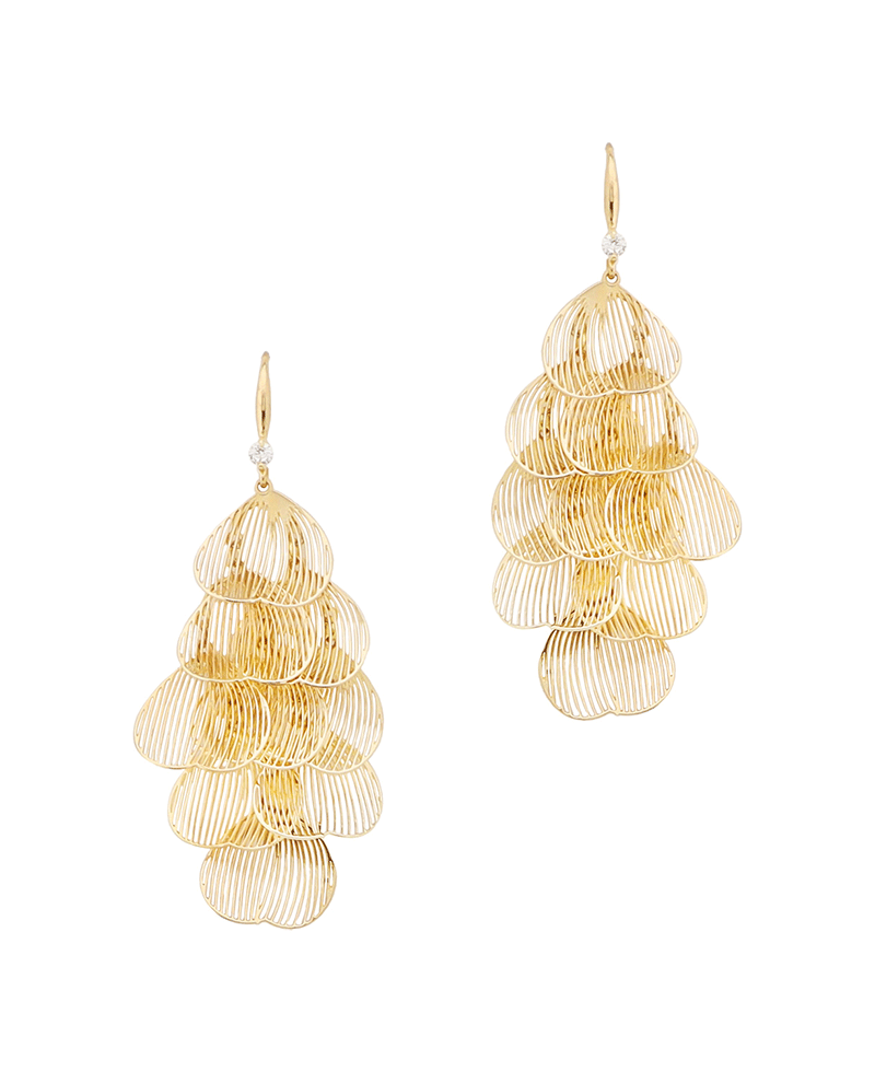 Filigree Flower Petal Drop Earring