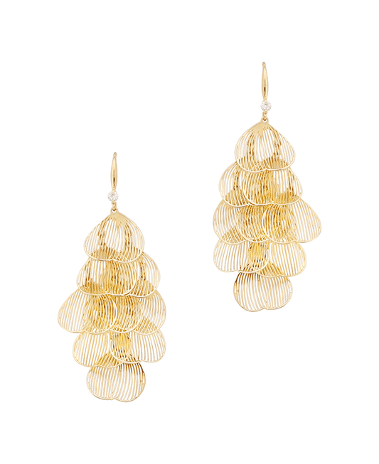 Filigree Flower Petal Drop Earring