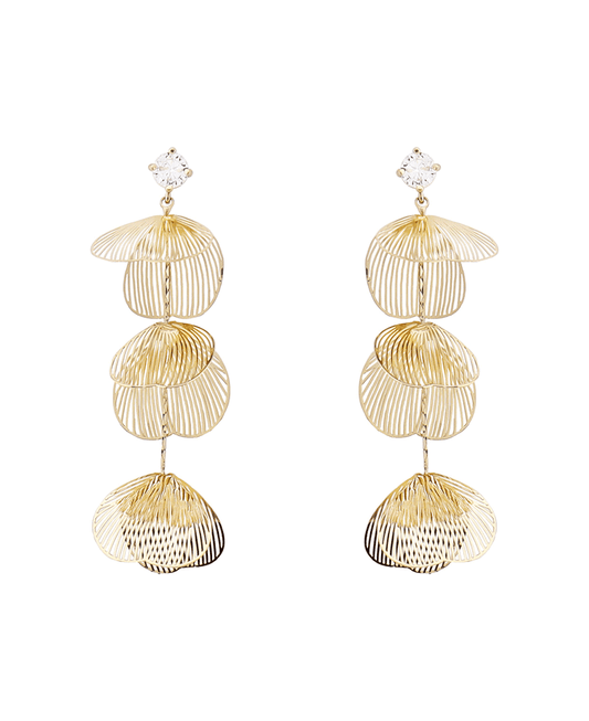 Filigree Flower Petal Drop Post Earring