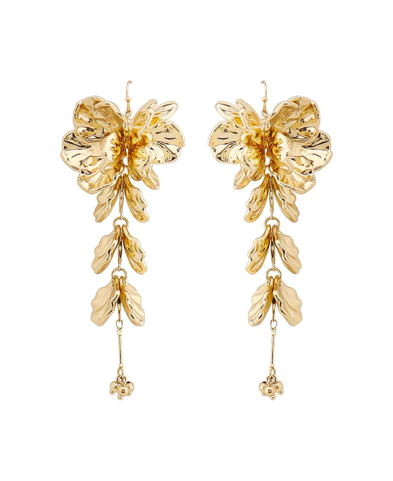 Flower Metal Drop Earring