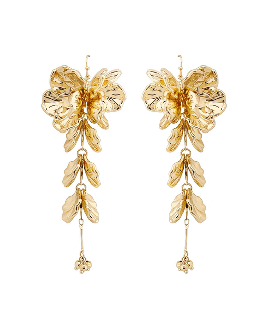 Flower Metal Drop Earring