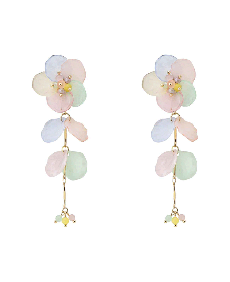 Flower Drop Post Earring