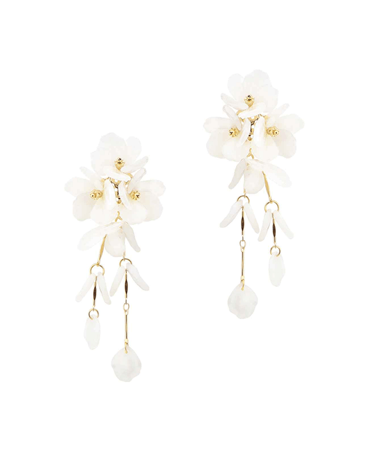 Double Drop Flower Petals Earring