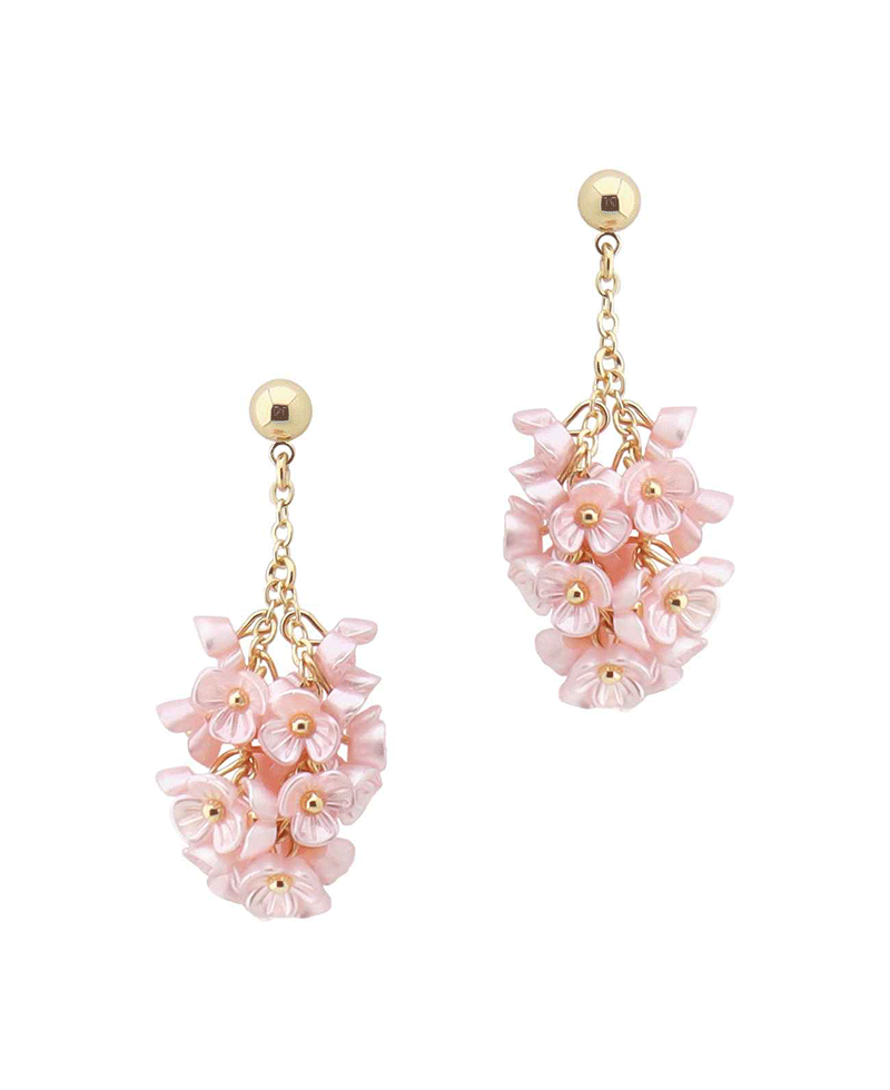 Floral Cluster Drop Earring