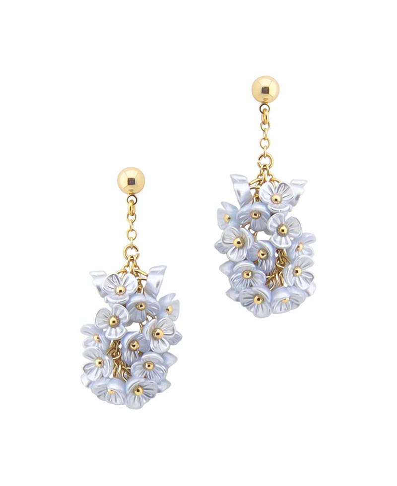 Floral Cluster Drop Earring