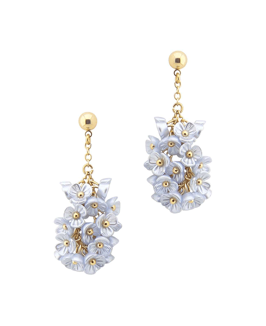 Floral Cluster Drop Earring