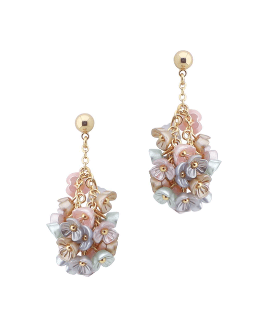 Floral Cluster Drop Earring