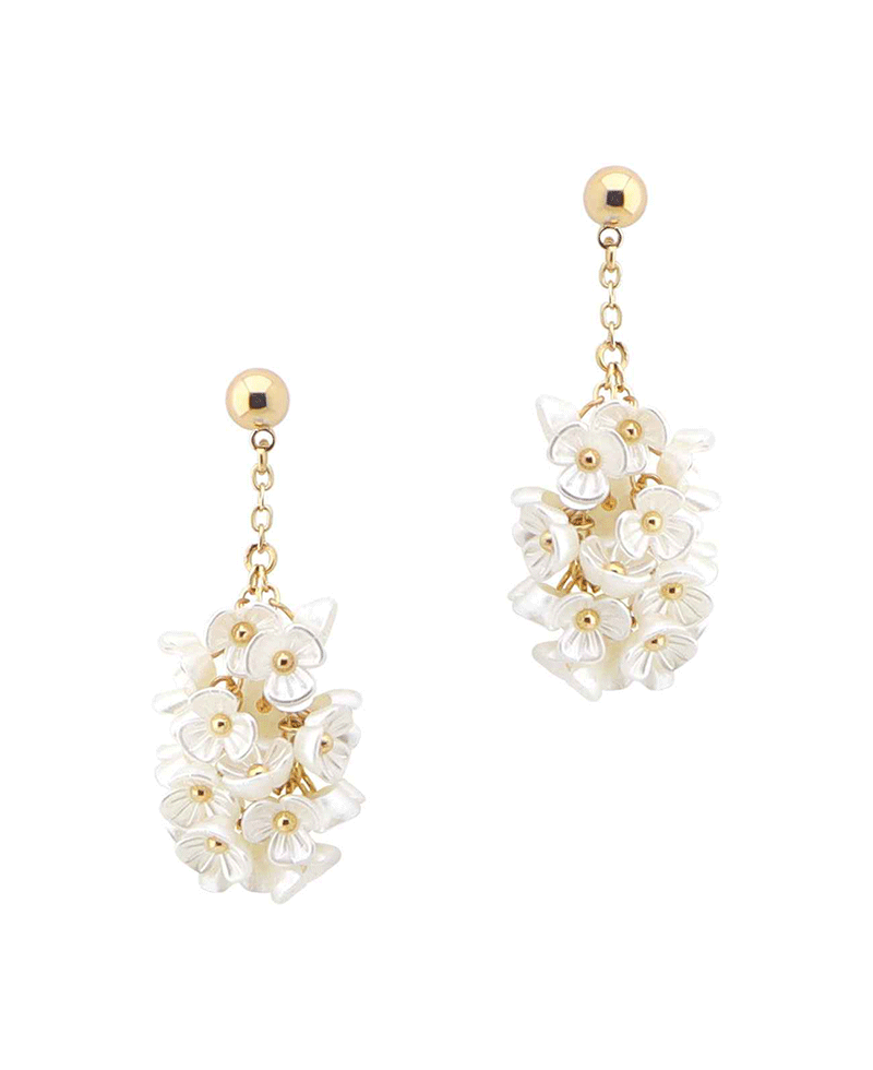 Floral Cluster Drop Earring