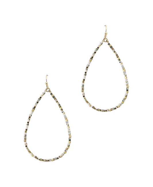 Mixed Small Beads Teardrop Earring
