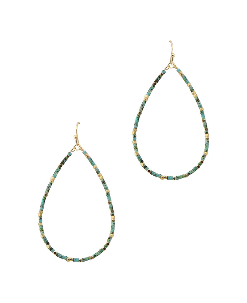 Mixed Small Beads Teardrop Earring
