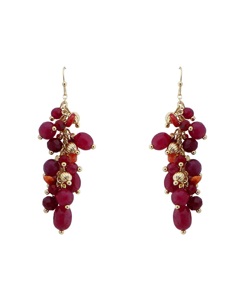 Mixed Bead Cluster Earring