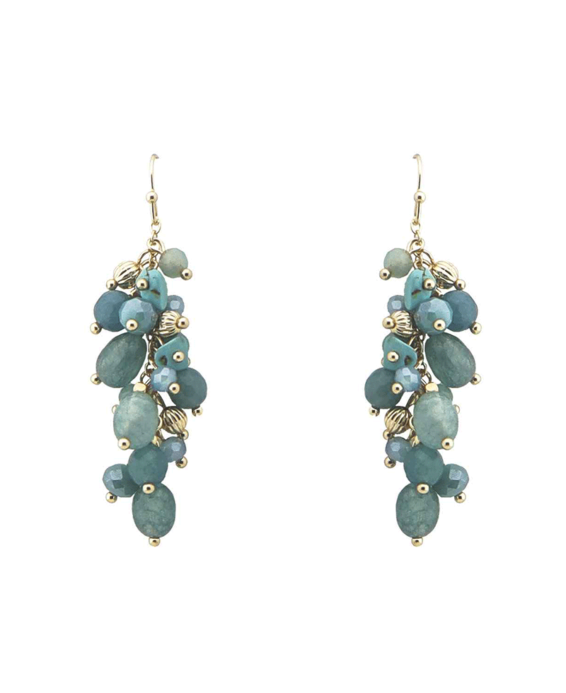 Mixed Bead Cluster Earring