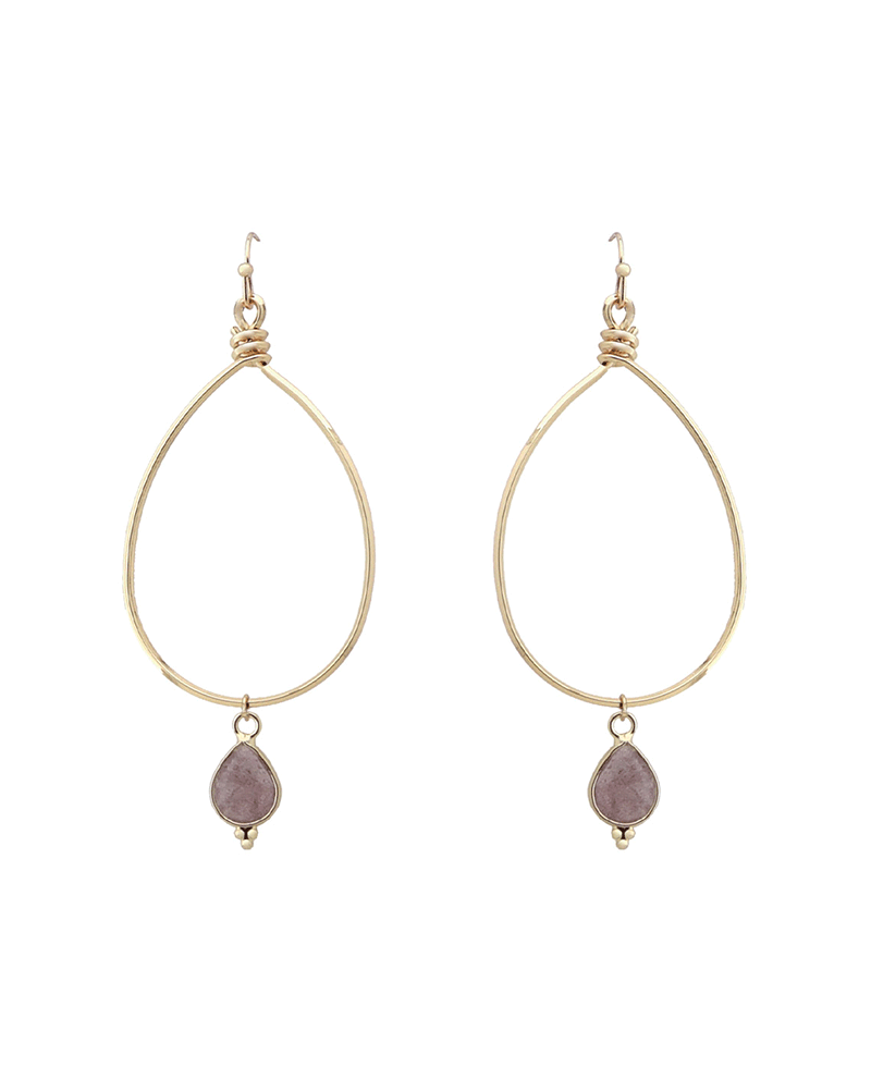 Wire Teardrop w/ Charm Earring