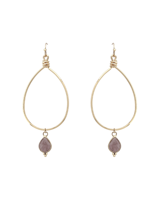 Wire Teardrop w/ Charm Earring