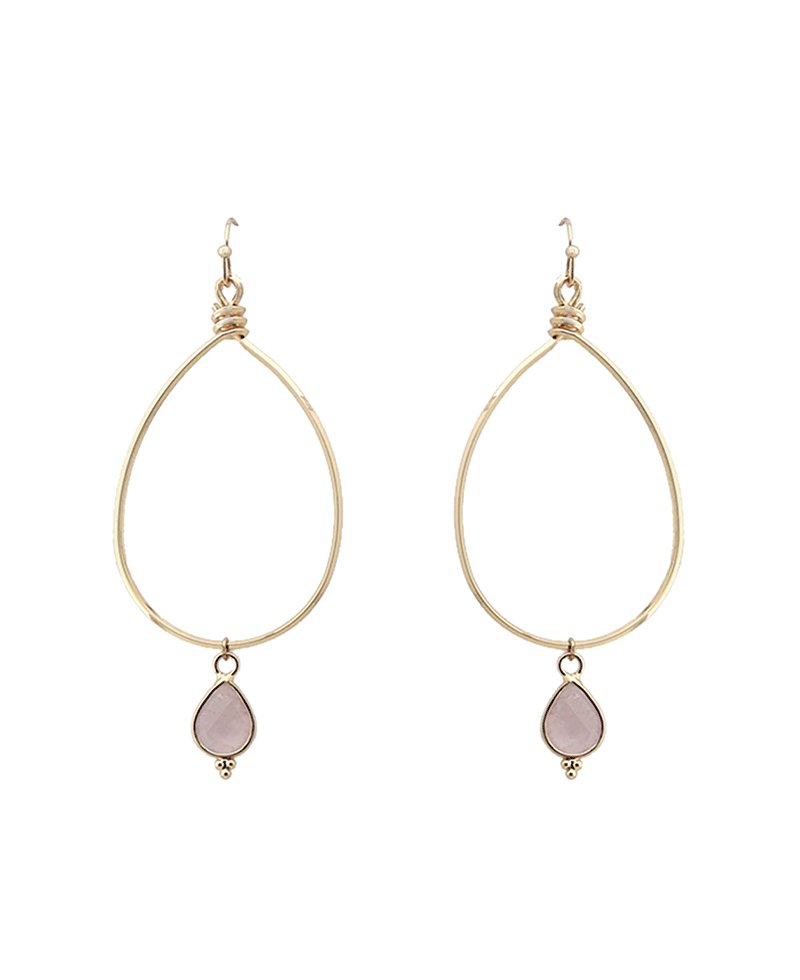 Wire Teardrop w/ Charm Earring