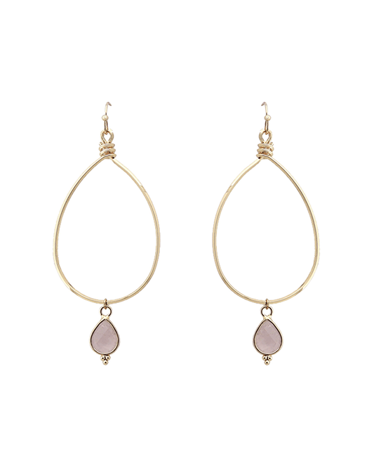 Wire Teardrop w/ Charm Earring