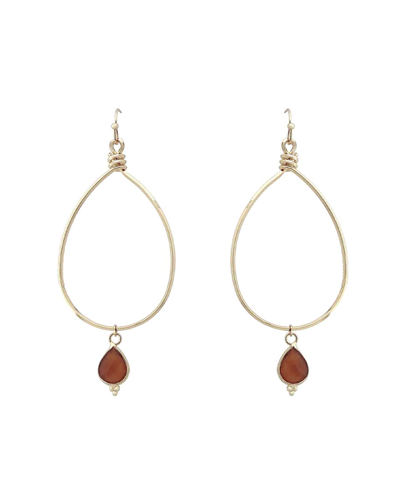 Wire Teardrop w/ Charm Earring