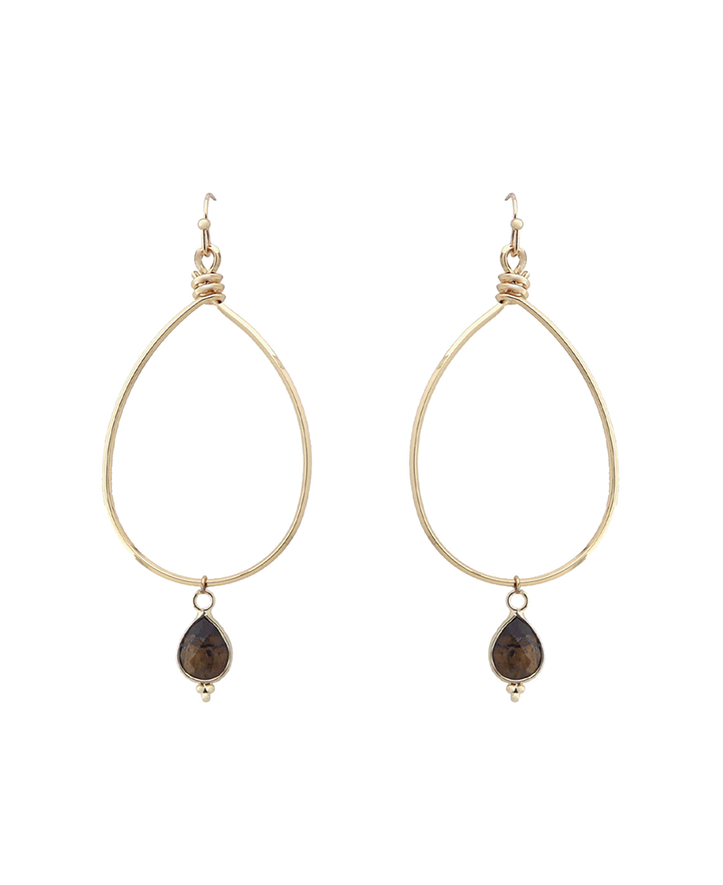 Wire Teardrop w/ Charm Earring