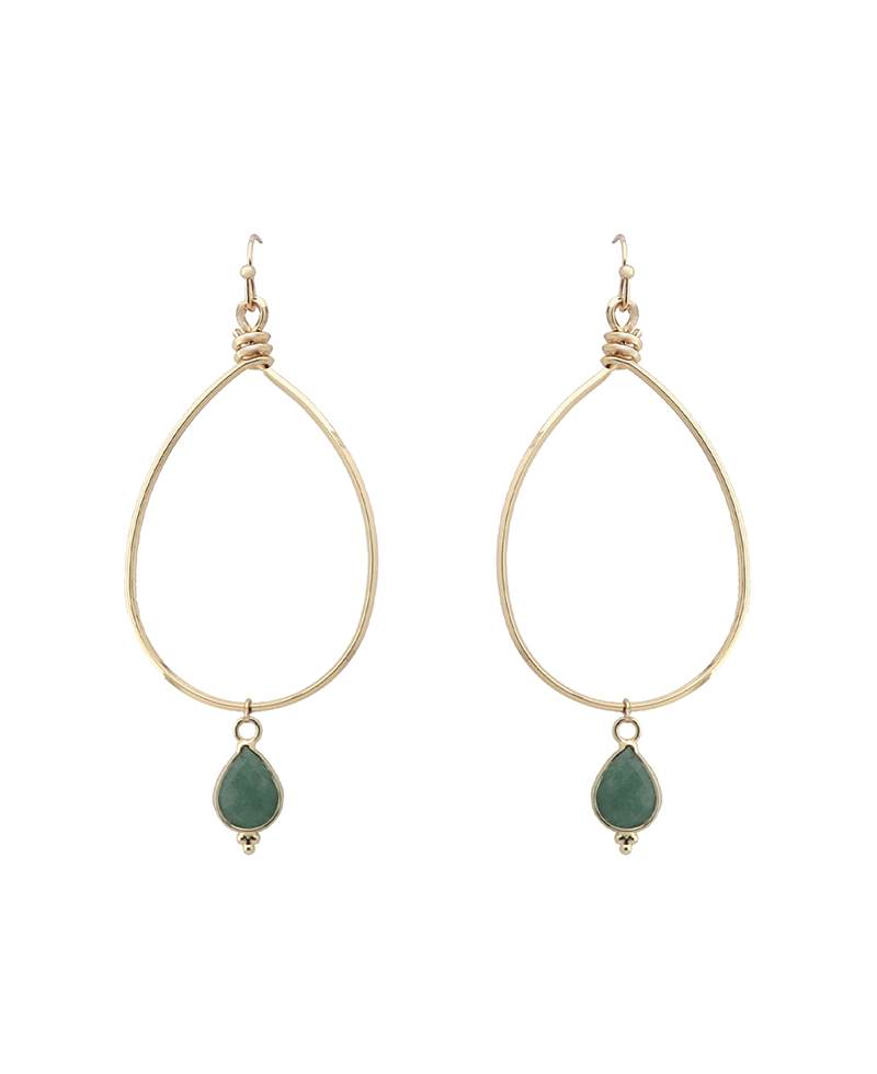 Wire Teardrop w/ Charm Earring
