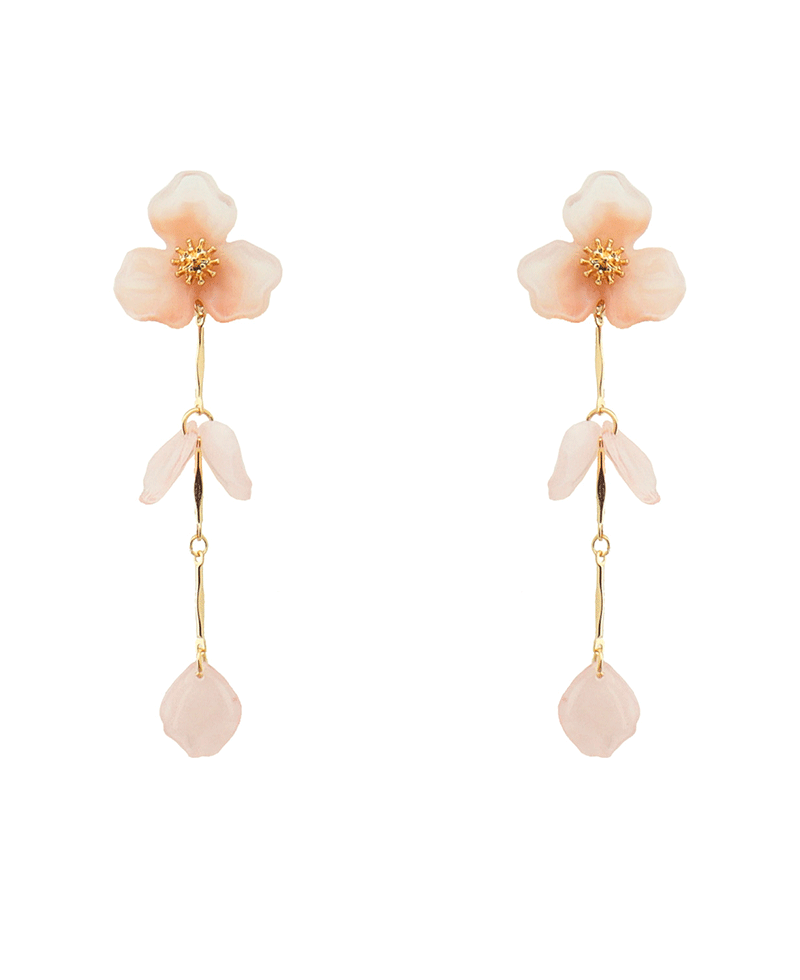 Floral Dangle Earring w/ Leaf Earring
