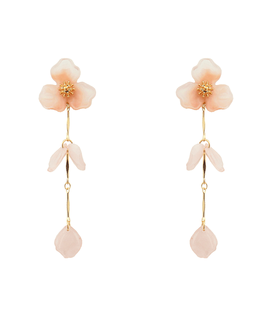 Floral Dangle Earring w/ Leaf Earring