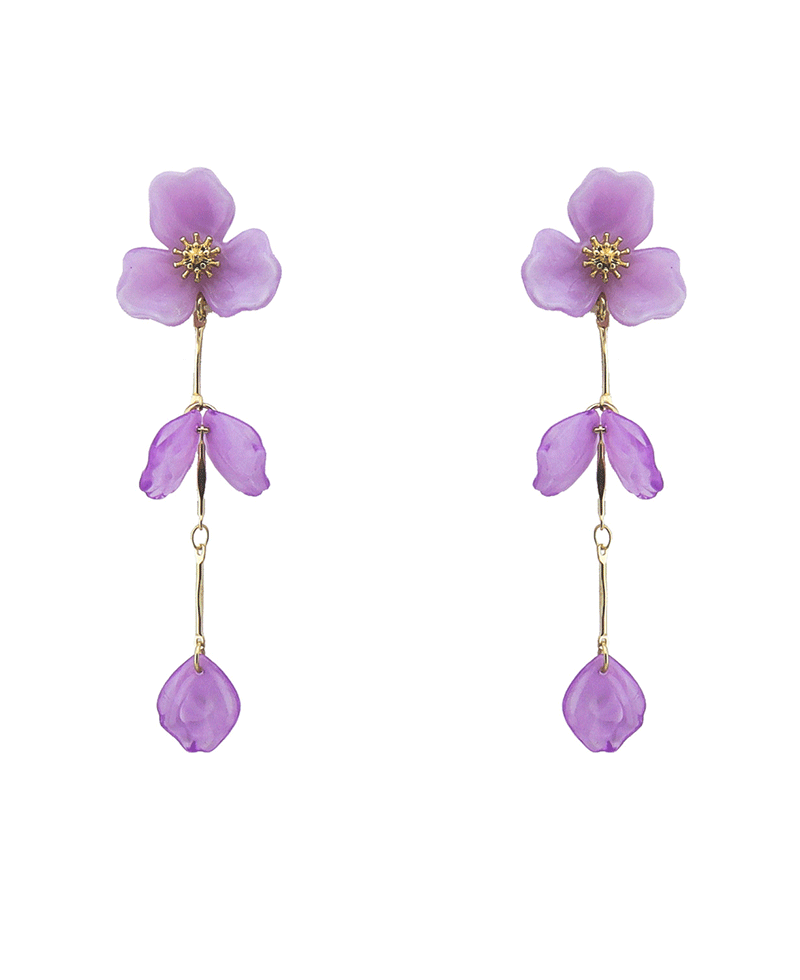 Floral Dangle Earring w/ Leaf Earring