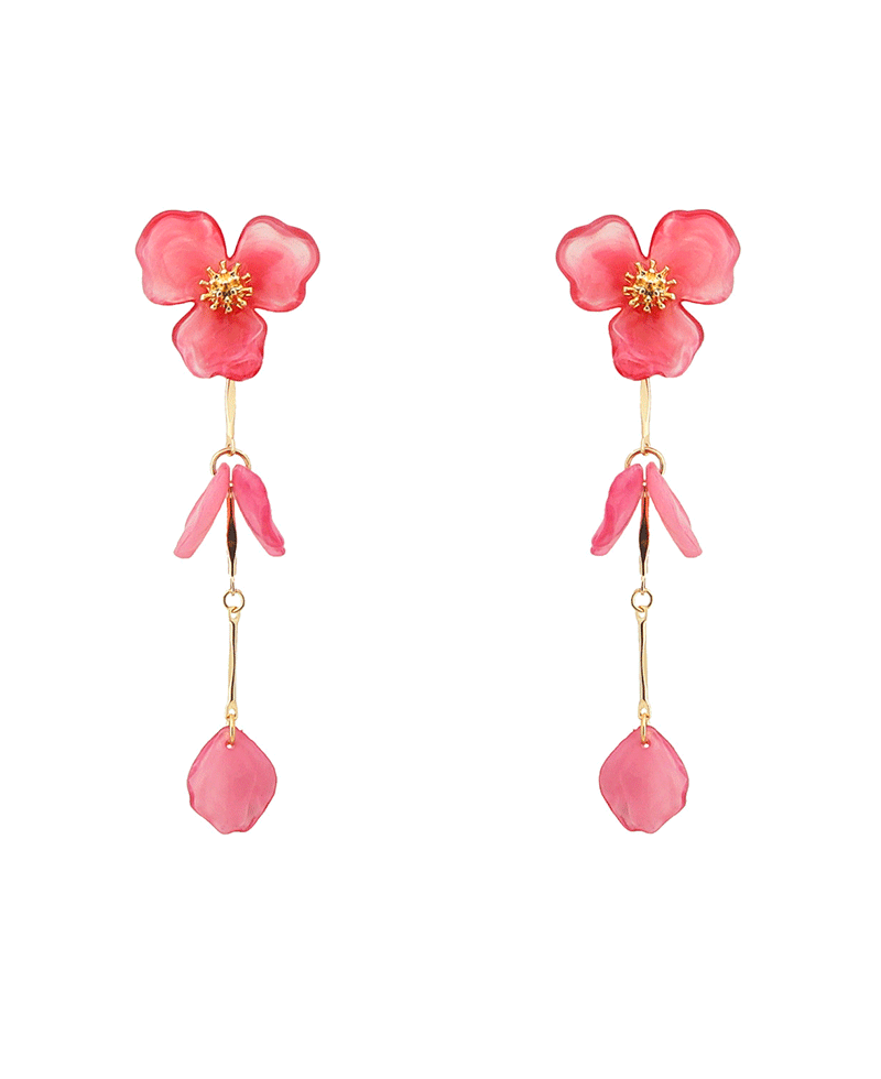 Floral Dangle Earring w/ Leaf Earring