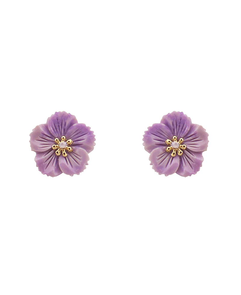Five Petal Flower Stud Earring