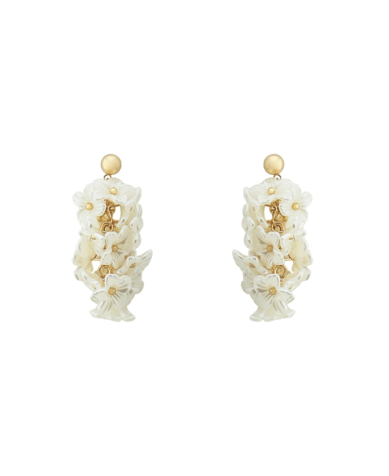 Beaded Flower Drop Earring