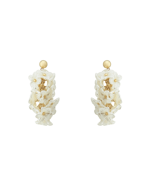 Beaded Flower Drop Earring