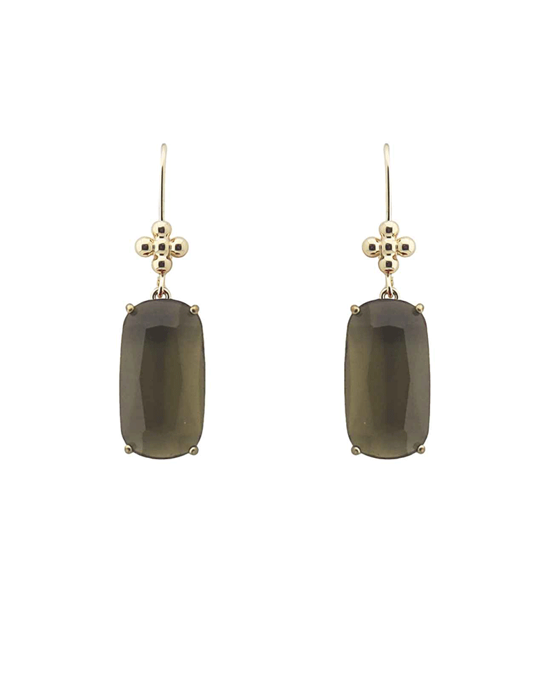 Rectangular Cushion Cut Stone Earring